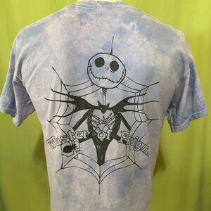 Tim Burton's The Nightmare Before Christmas Men's Purple Blue Tye Dye Shirt Smal